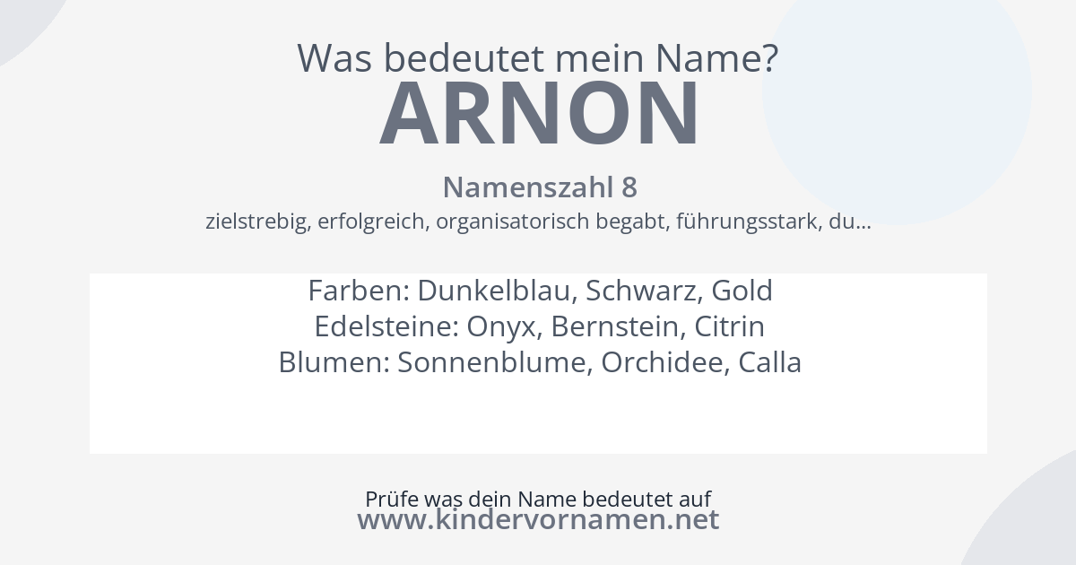 Was bedeutet der Name Arnon?