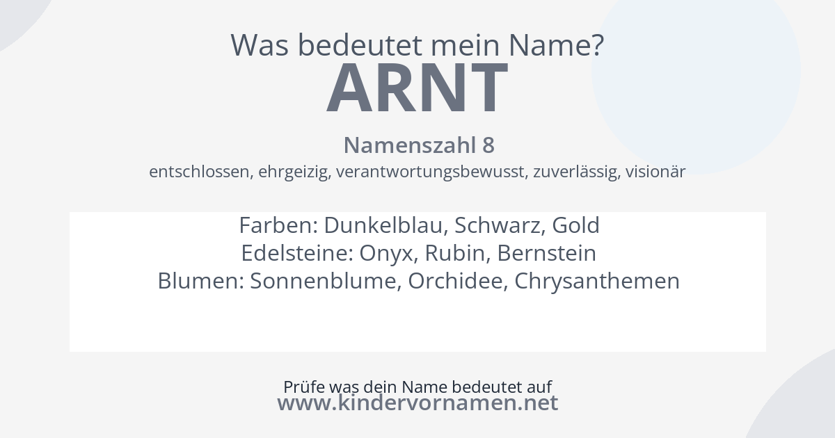 Was bedeutet der Name Arnt?
