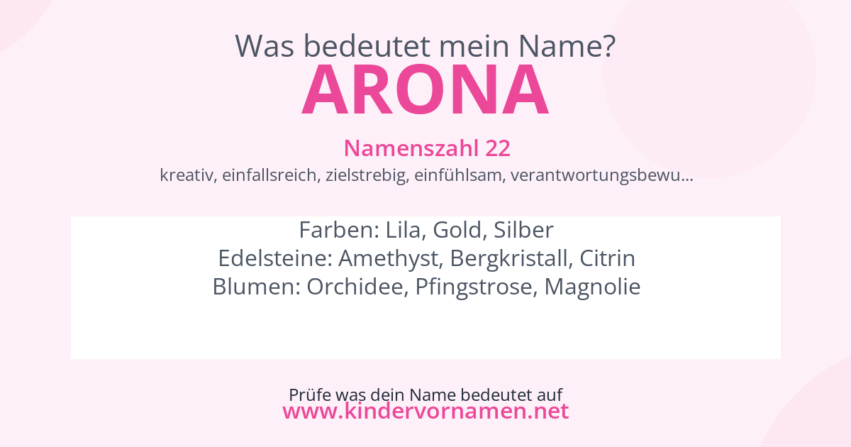 Was bedeutet der Name Arona?