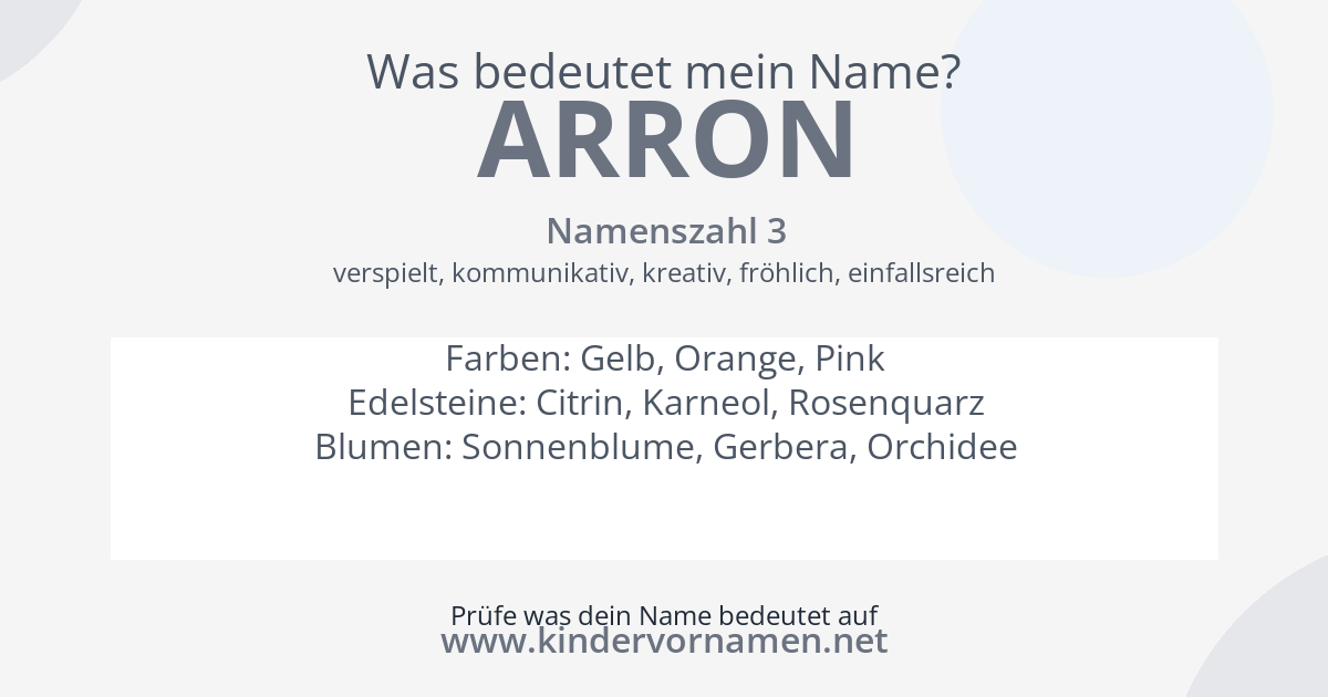 Was bedeutet der Name Arron?