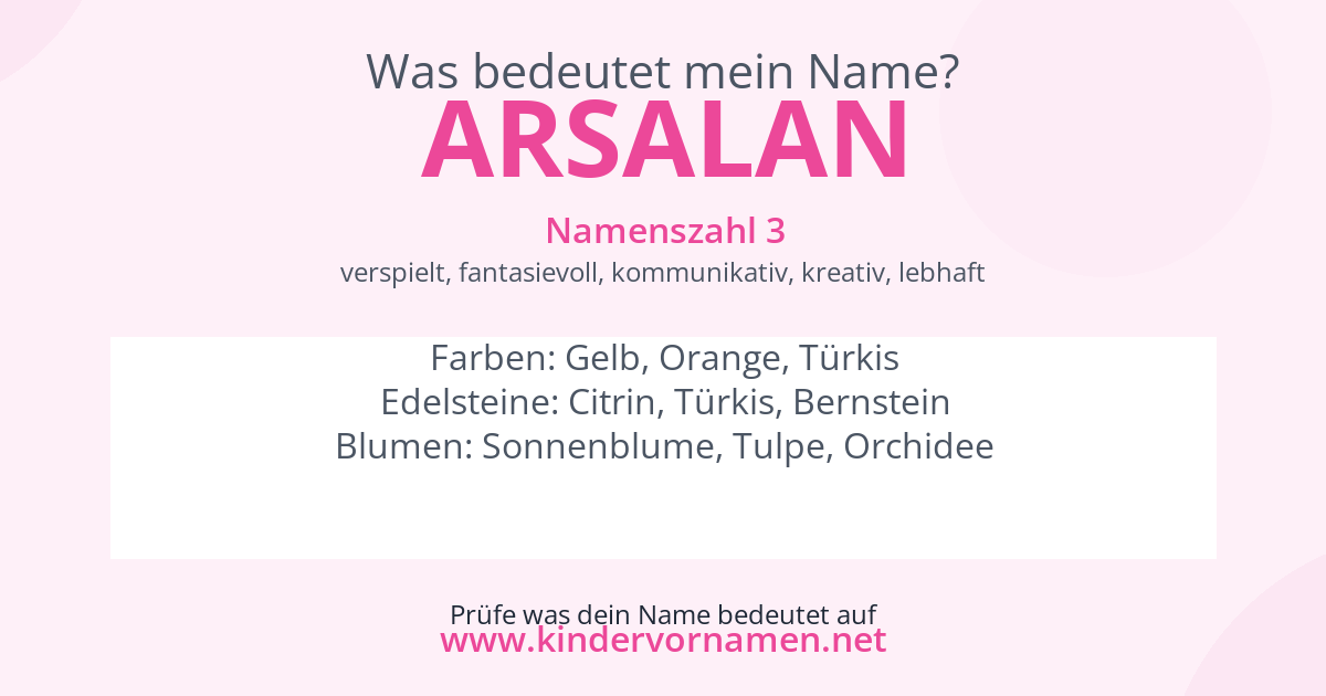 Was bedeutet der Name Arsalan?