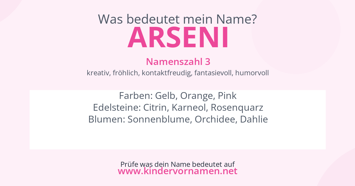 Was bedeutet der Name Arseni?