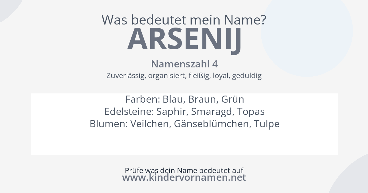 Was bedeutet der Name Arsenij?