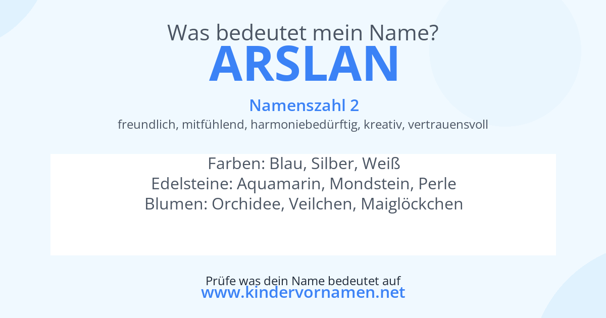 Was bedeutet der Name Arslan?