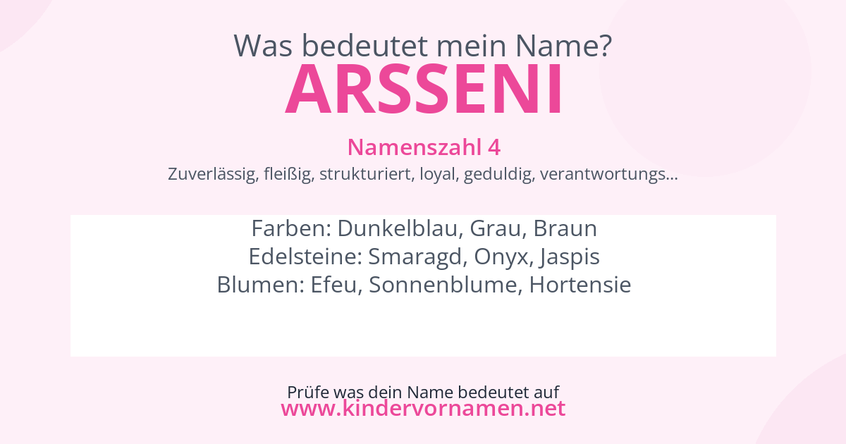 Was bedeutet der Name Arsseni?