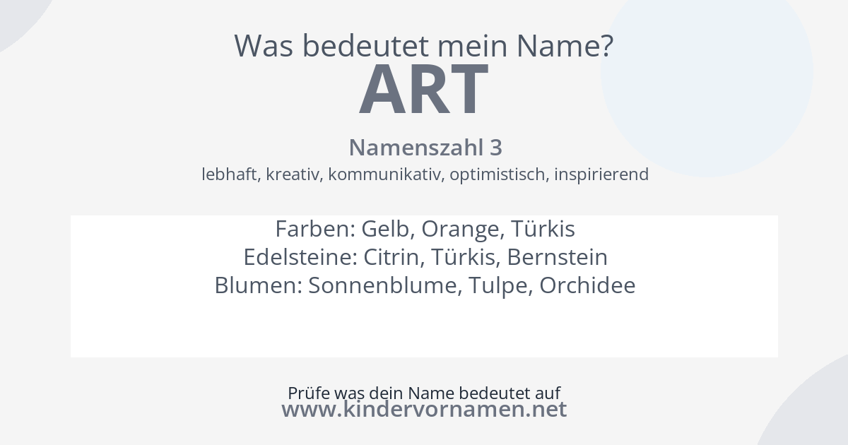 Was bedeutet der Name Art?