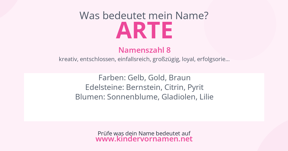 Was bedeutet der Name Arte?