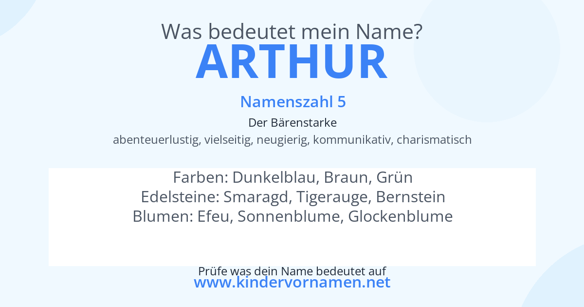 Was bedeutet der Name Arthur?