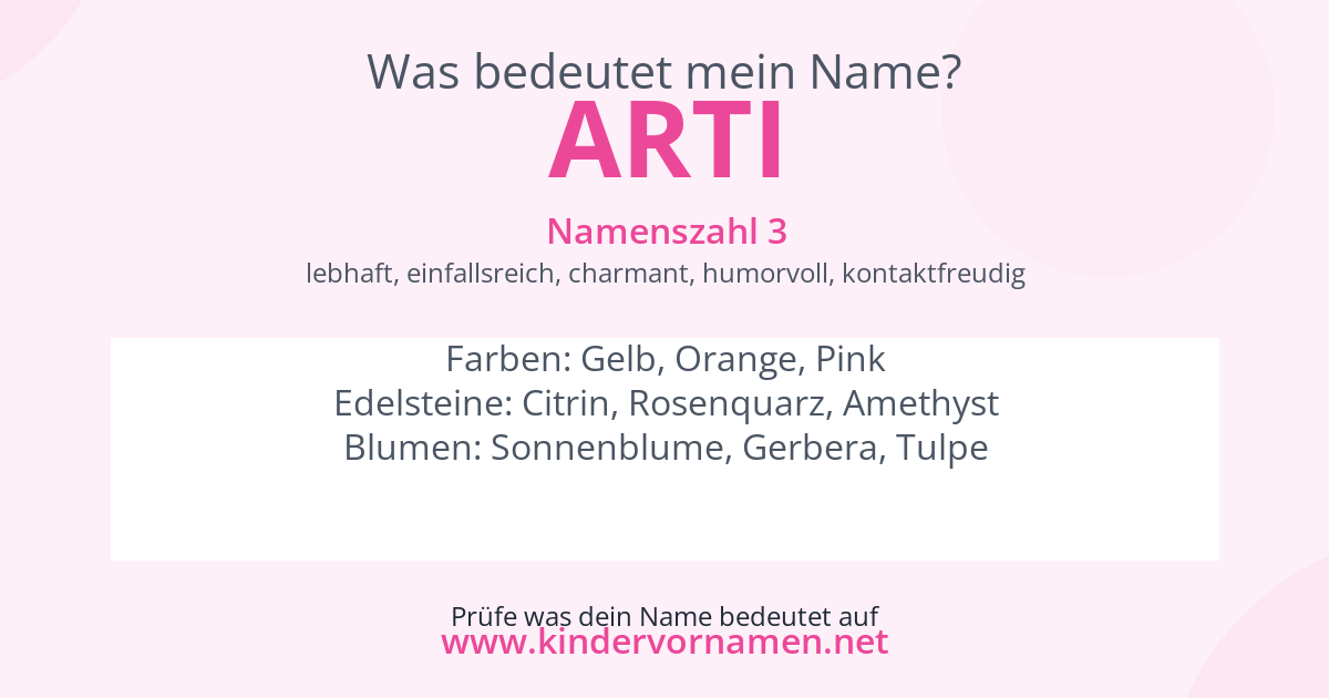 Was bedeutet der Name Arti?