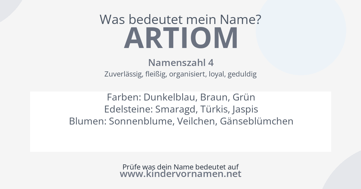 Was bedeutet der Name Artiom?