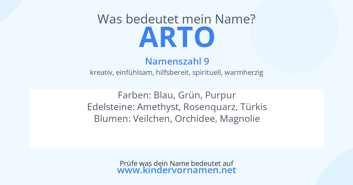 Was bedeutet der Name Arto?