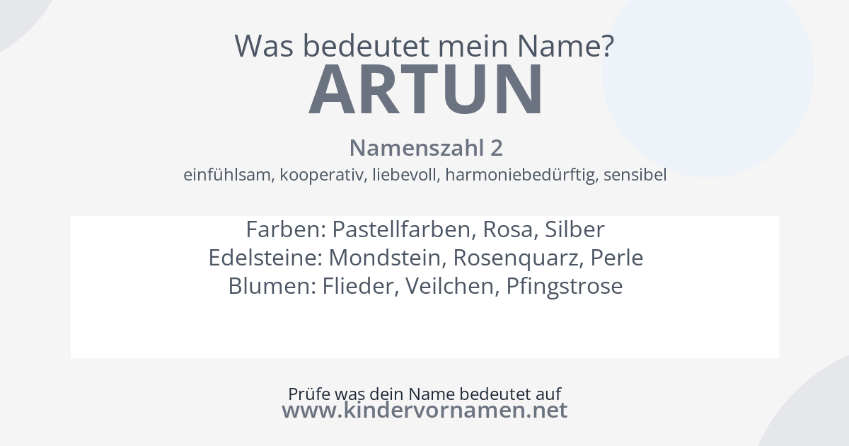 Was bedeutet der Name Artun?