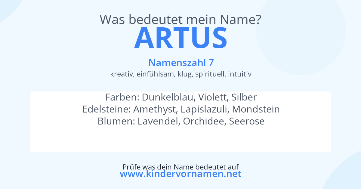 Was bedeutet der Name Artus?