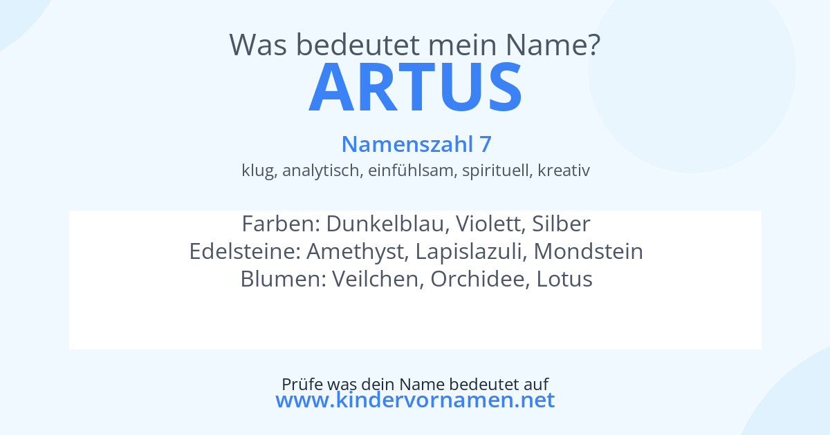 Was bedeutet der Name Artus?