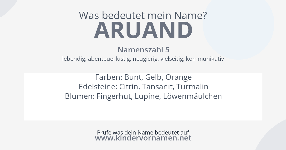 Was bedeutet der Name Aruand?