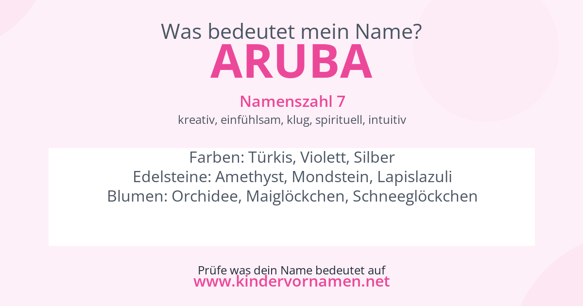 Was bedeutet der Name Aruba?