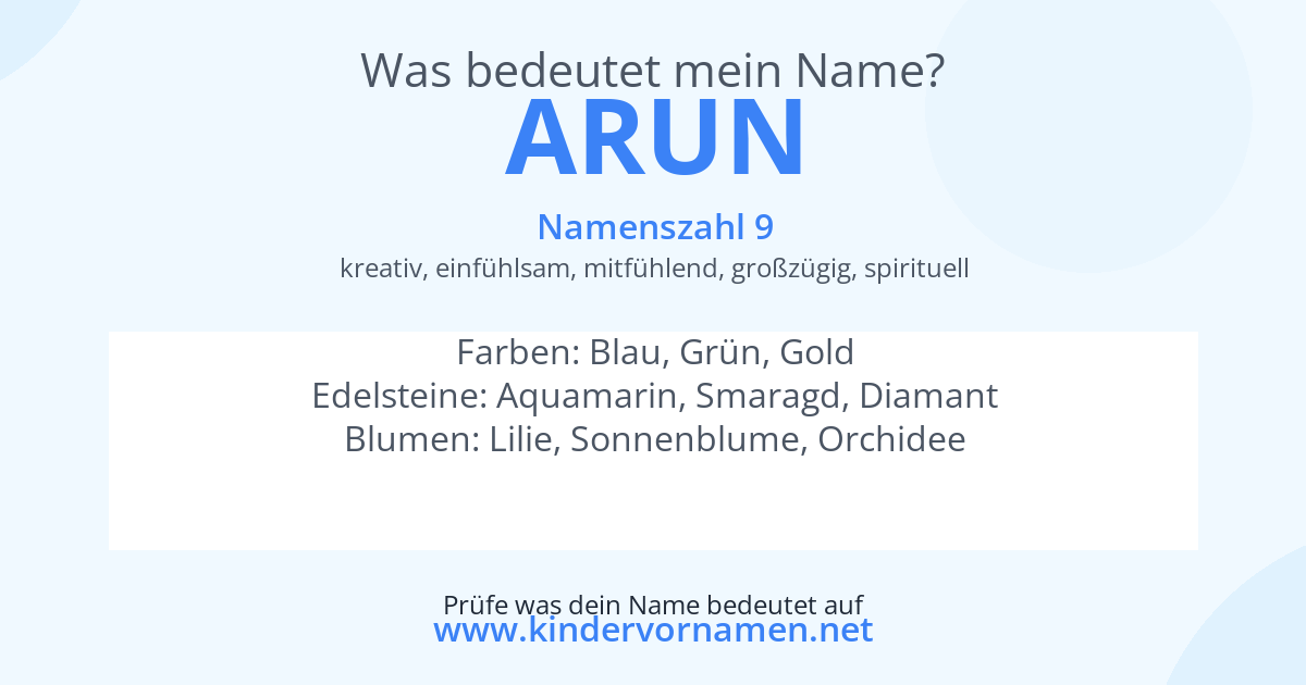 Was bedeutet der Name Arun?