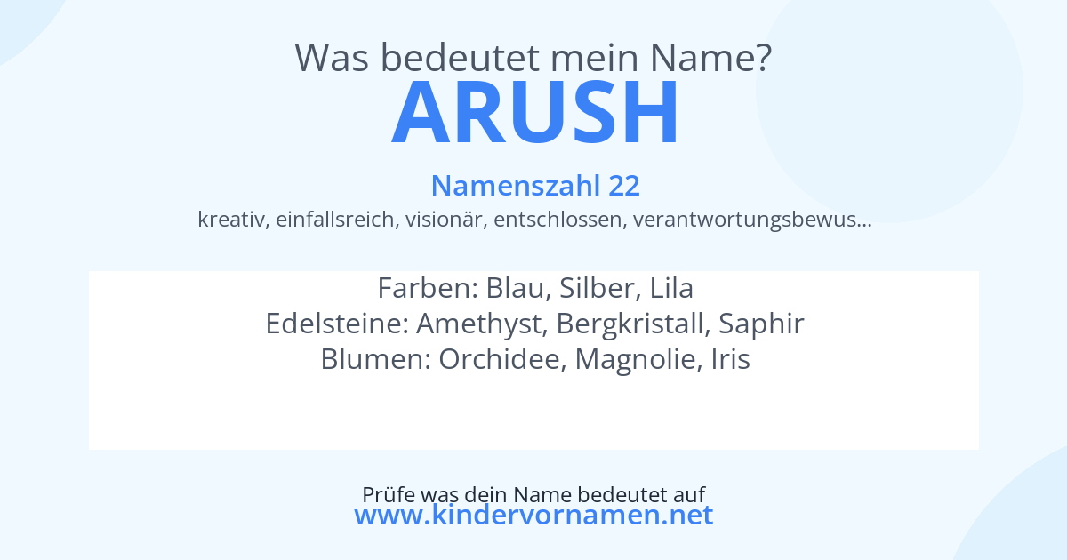 Was bedeutet der Name Arush?
