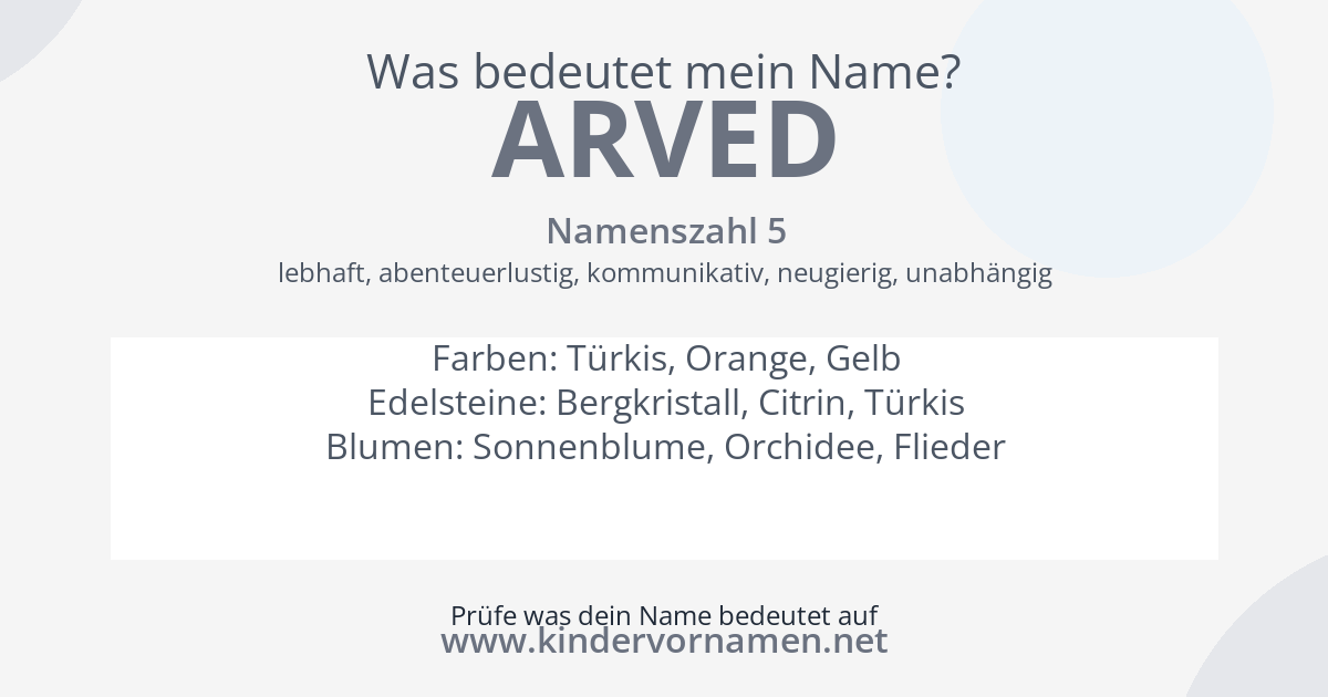 Was bedeutet der Name Arved?