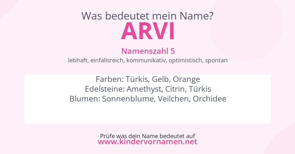Was bedeutet der Name Arvi?