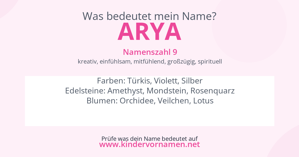Was bedeutet der Name Arya?