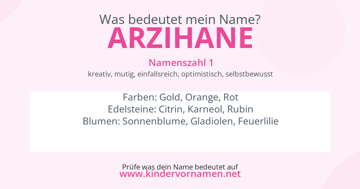 Was bedeutet der Name Arzihane?