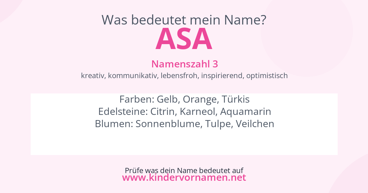 Was bedeutet der Name Asa?