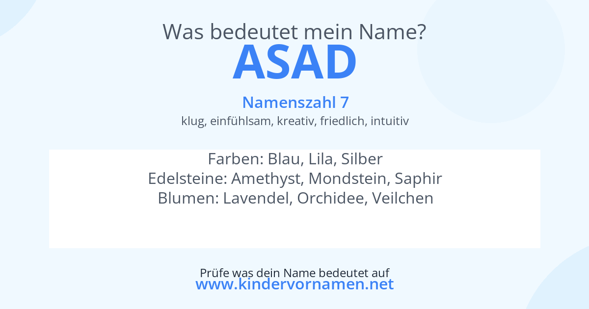 Was bedeutet der Name Asad?