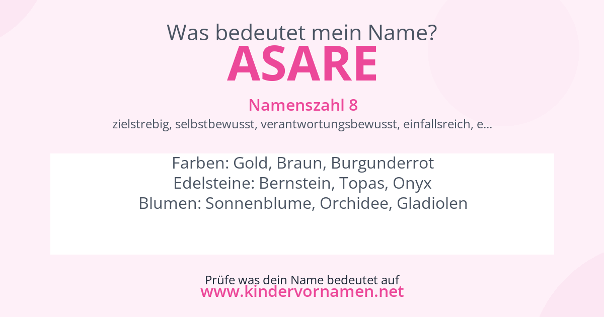 Was bedeutet der Name Asare?