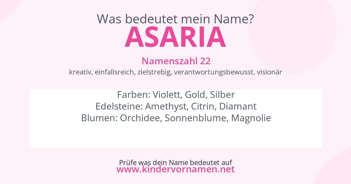 Was bedeutet der Name Asaria?