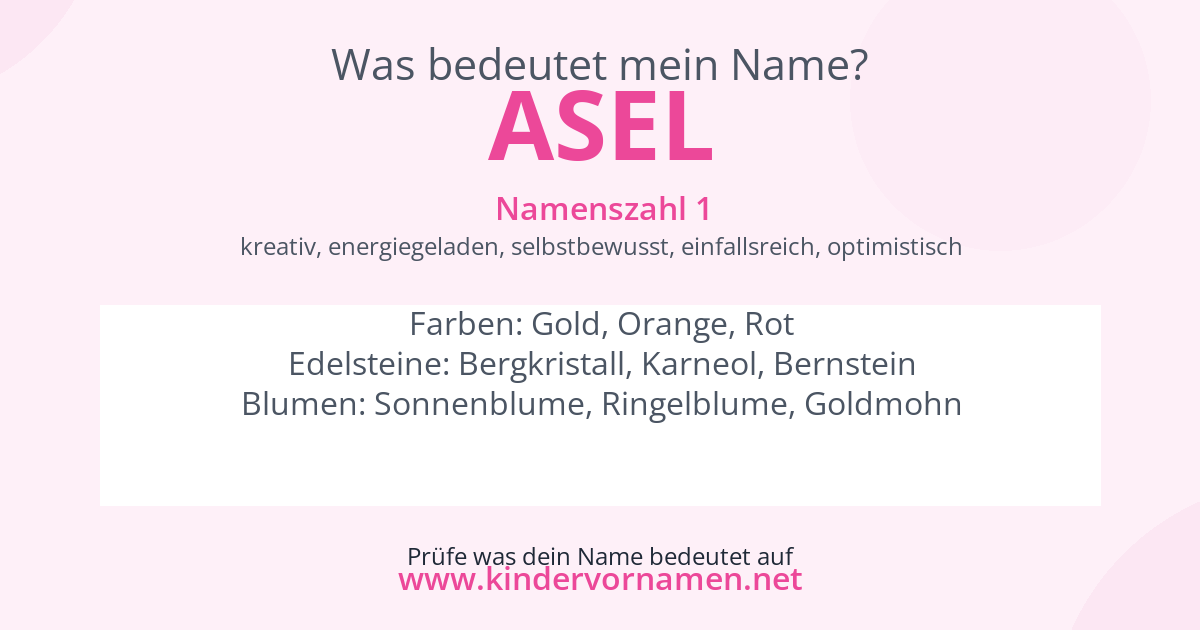 Was bedeutet der Name Asel?