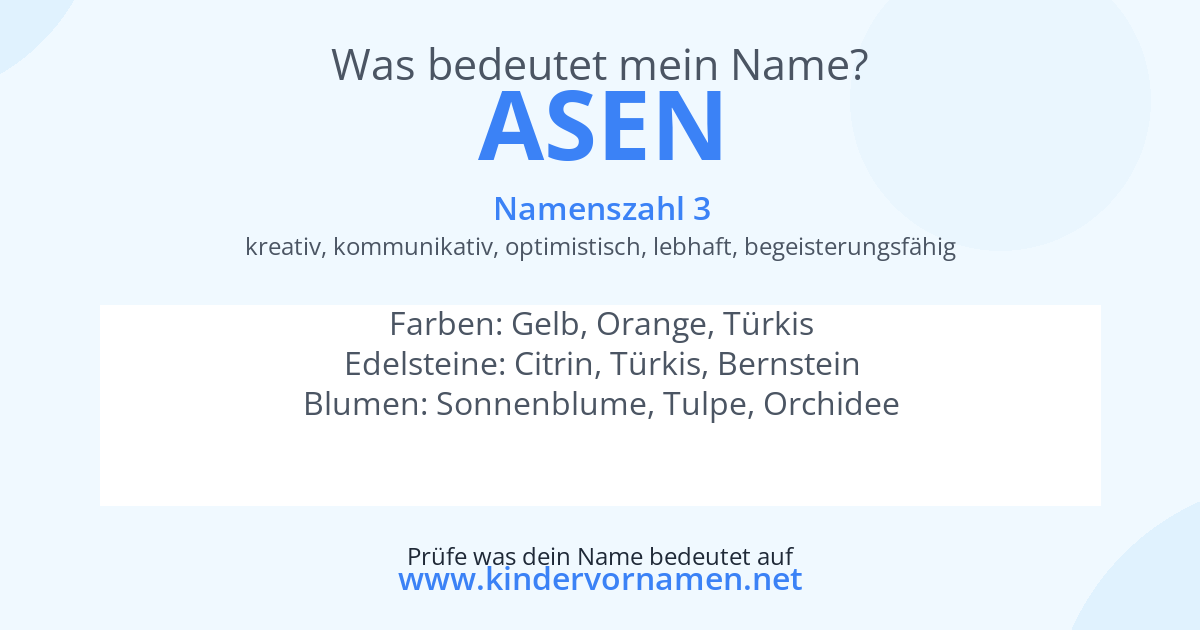 Was bedeutet der Name Asen?