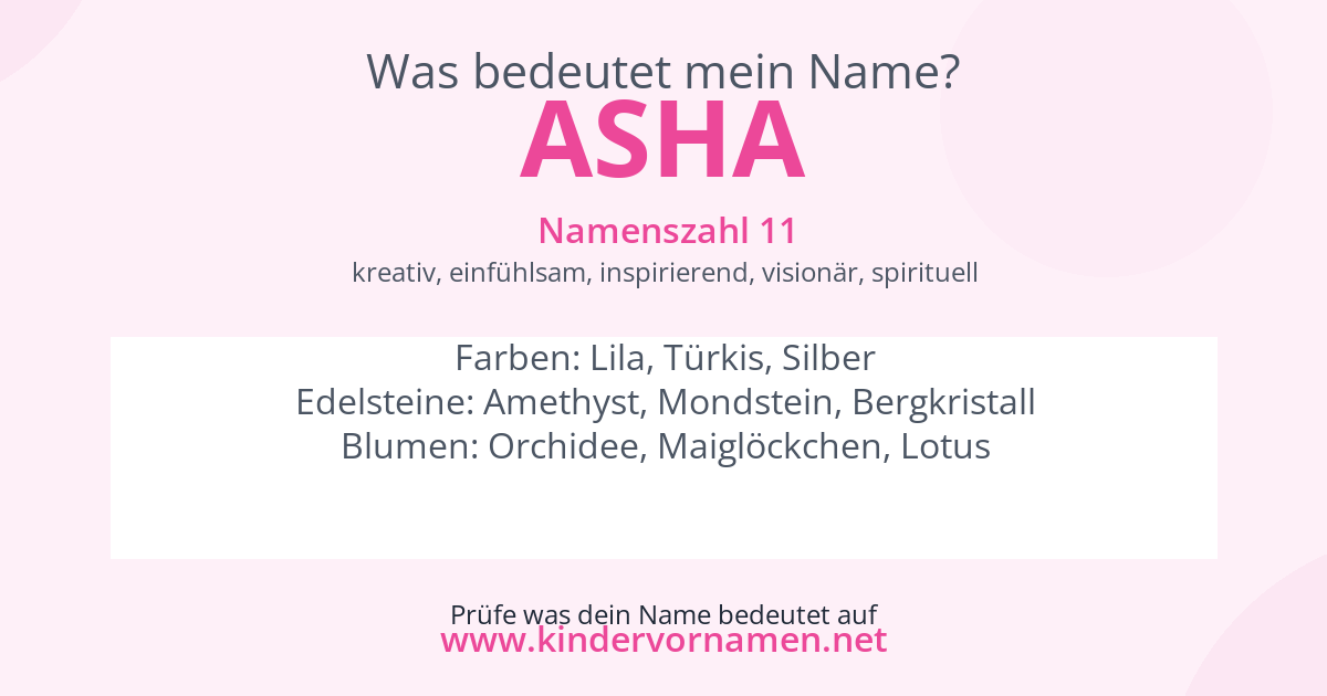 Was bedeutet der Name Asha?
