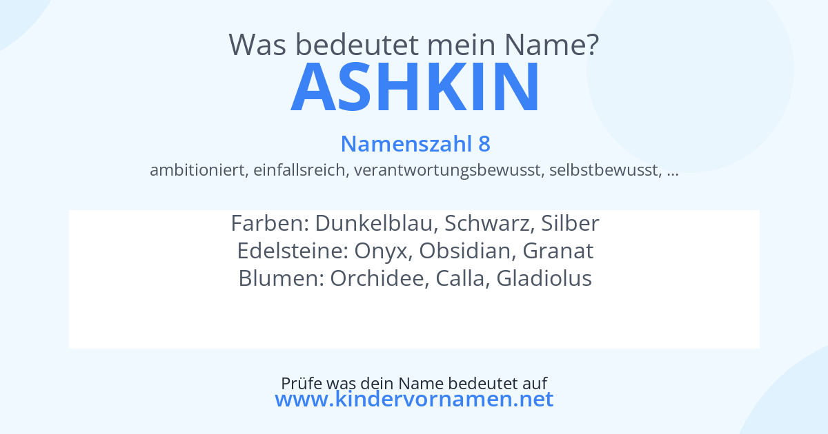 Was bedeutet der Name Ashkin?