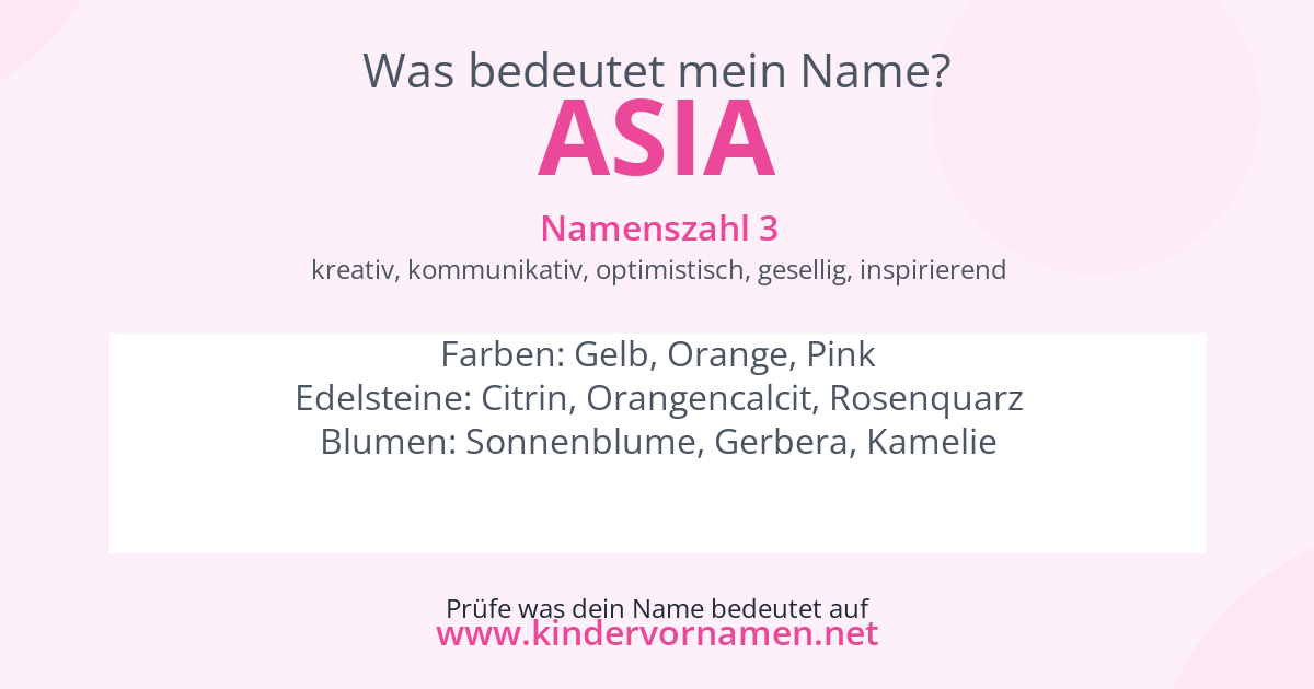 Was bedeutet der Name Asia?