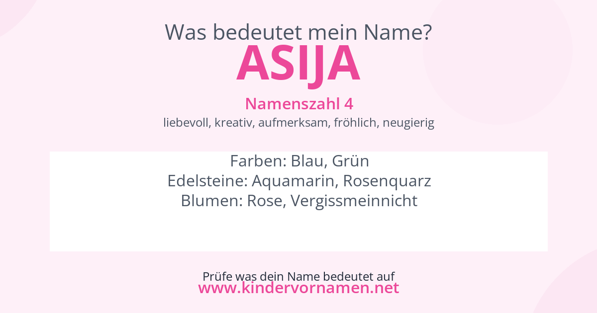 Was bedeutet der Name Asija?