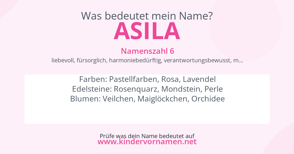 Was bedeutet der Name Asila?