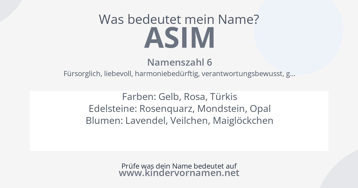 Was bedeutet der Name Asim?