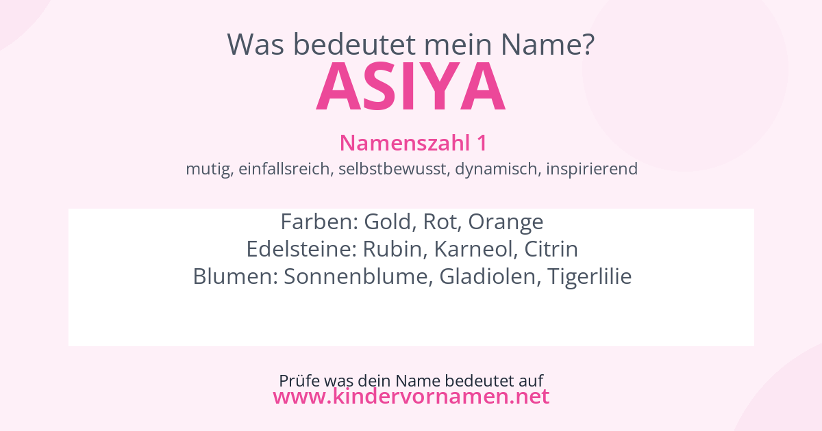Was bedeutet der Name Asiya?