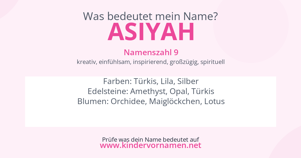 Was bedeutet der Name Asiyah?