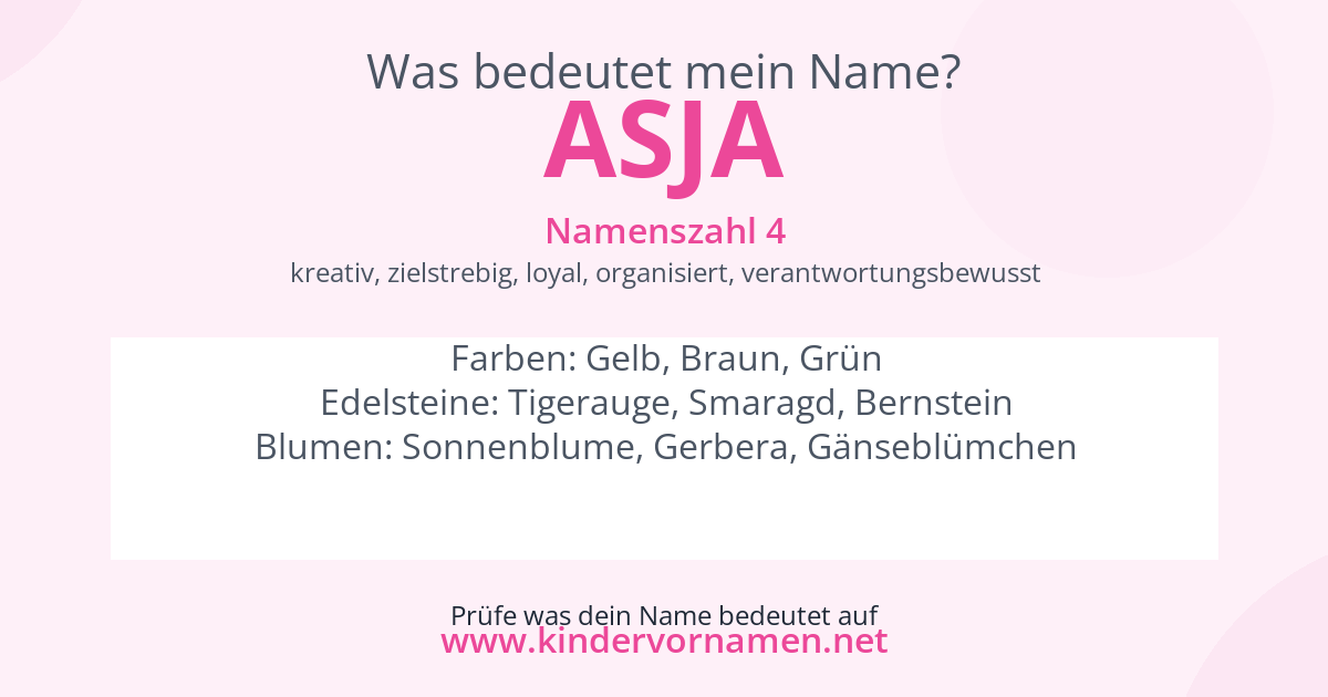 Was bedeutet der Name Asja?