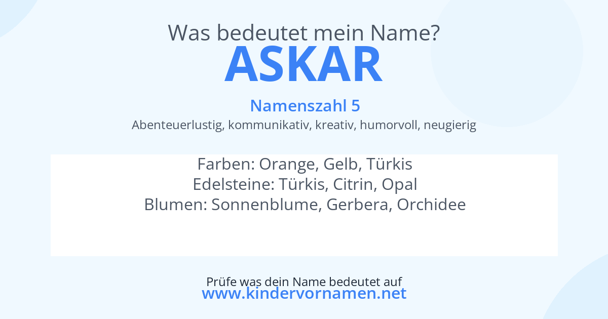 Was bedeutet der Name Askar?