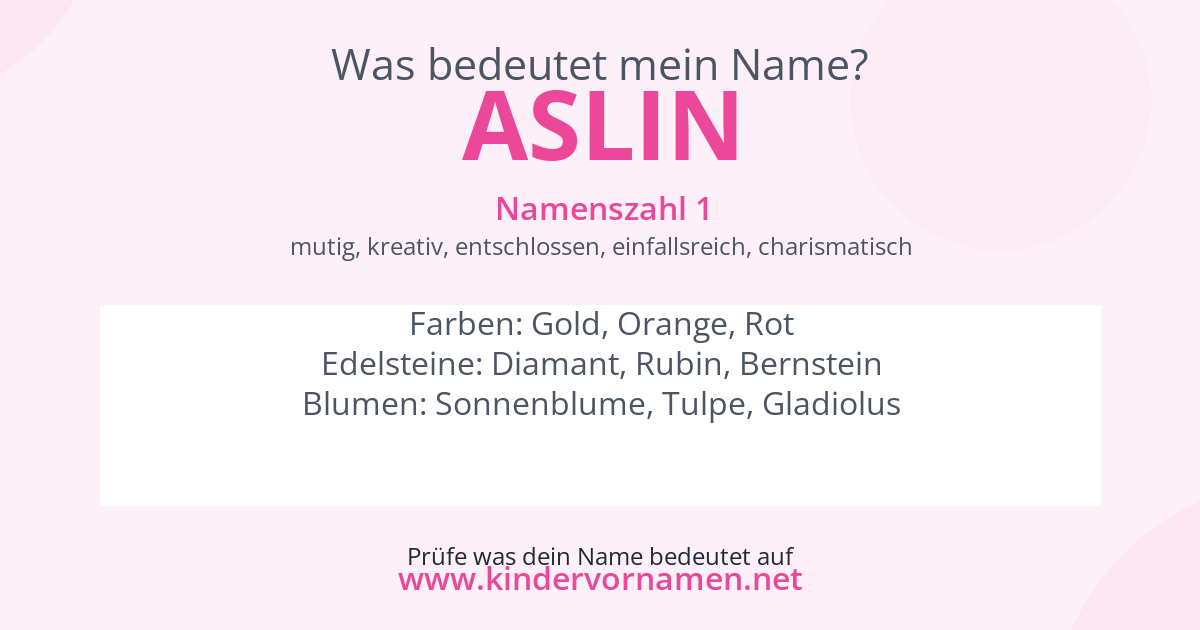 Was bedeutet der Name Aslin?