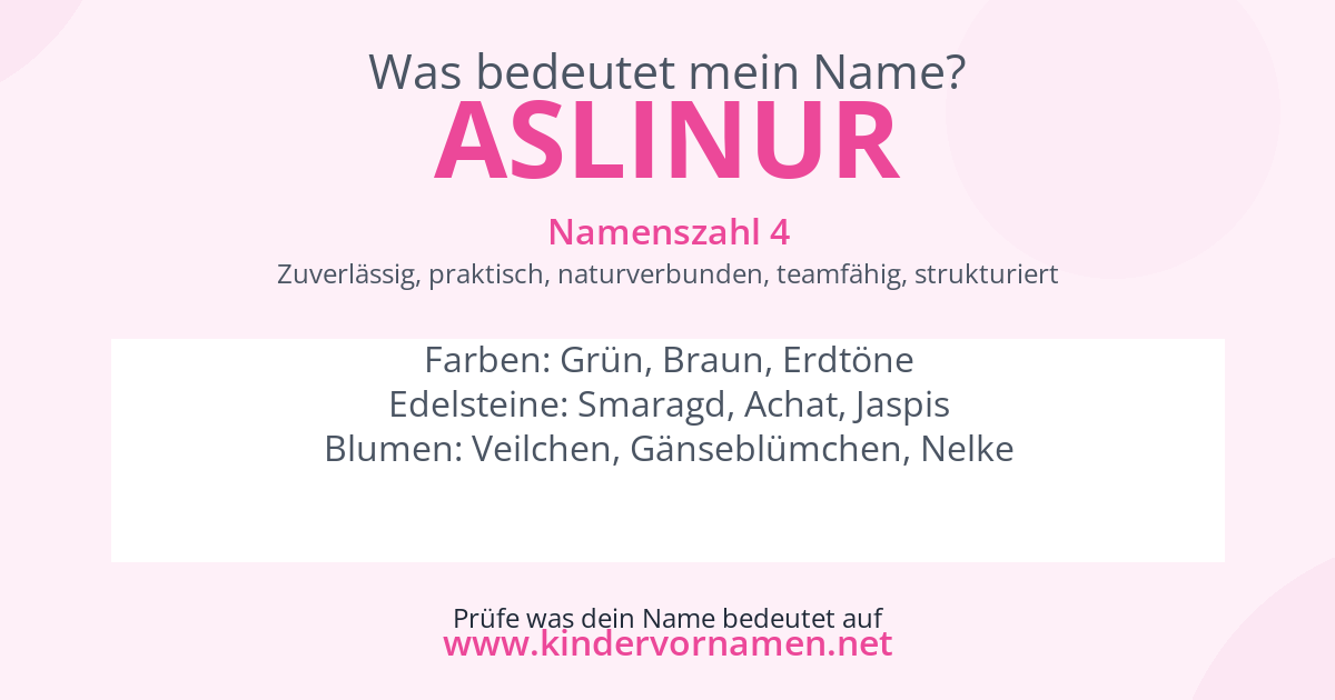 Was bedeutet der Name Aslinur?
