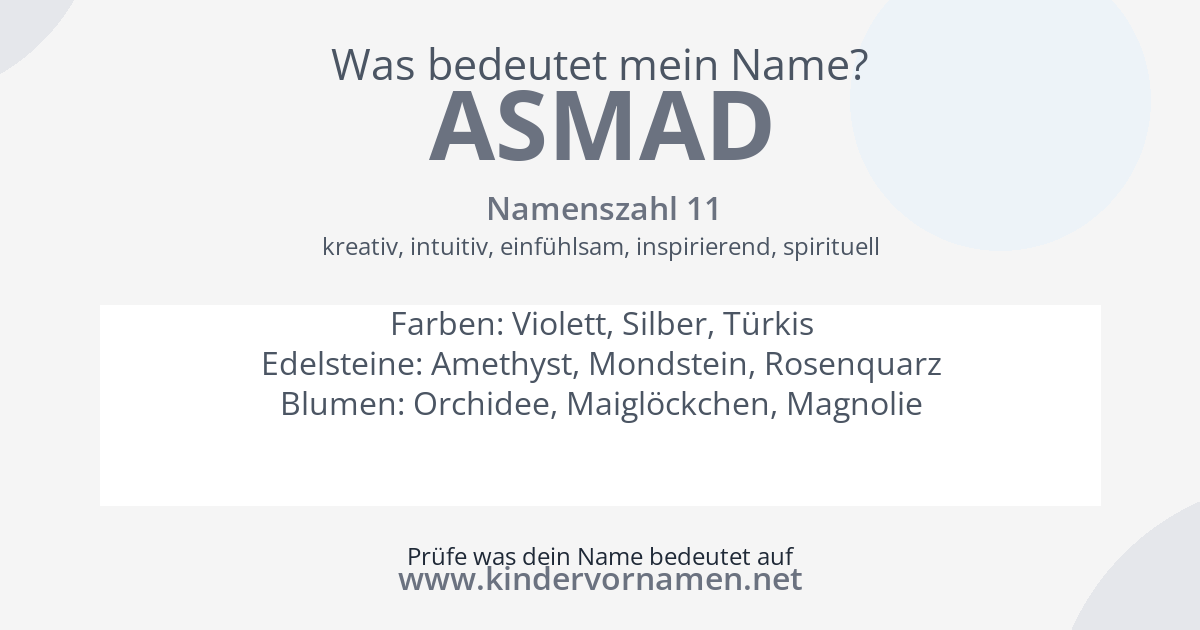 Was bedeutet der Name Asmad?