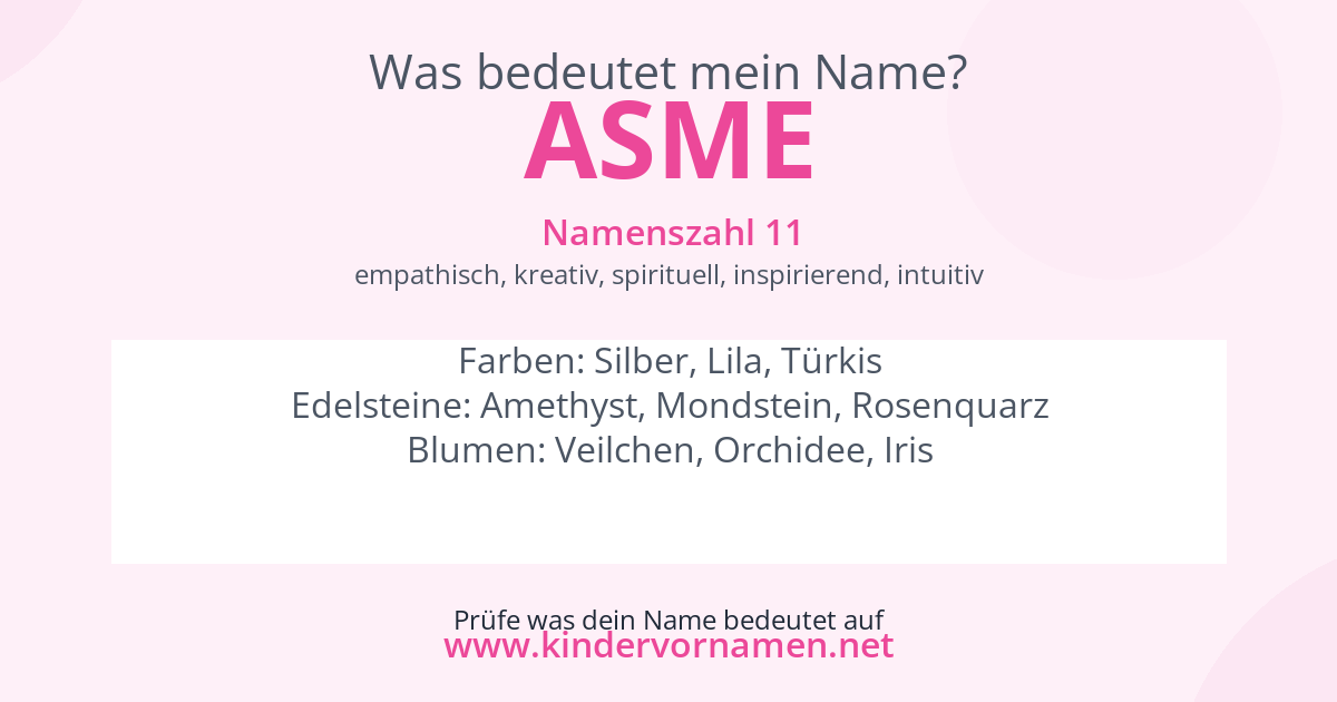 Was bedeutet der Name Asme?