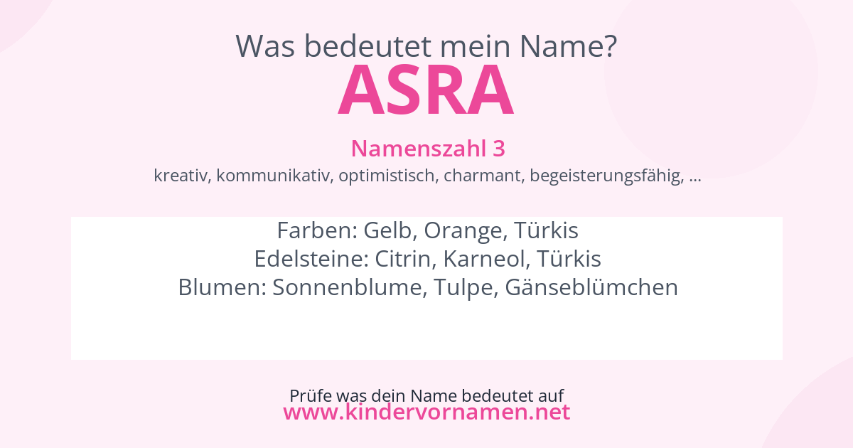 Was bedeutet der Name Asra?