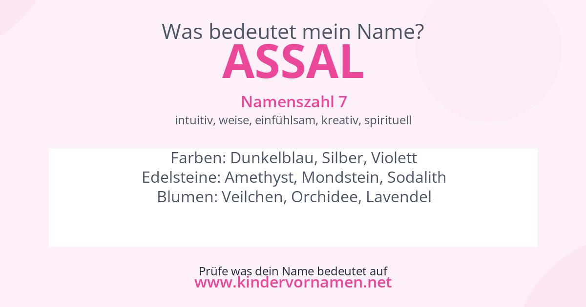 Was bedeutet der Name Assal?