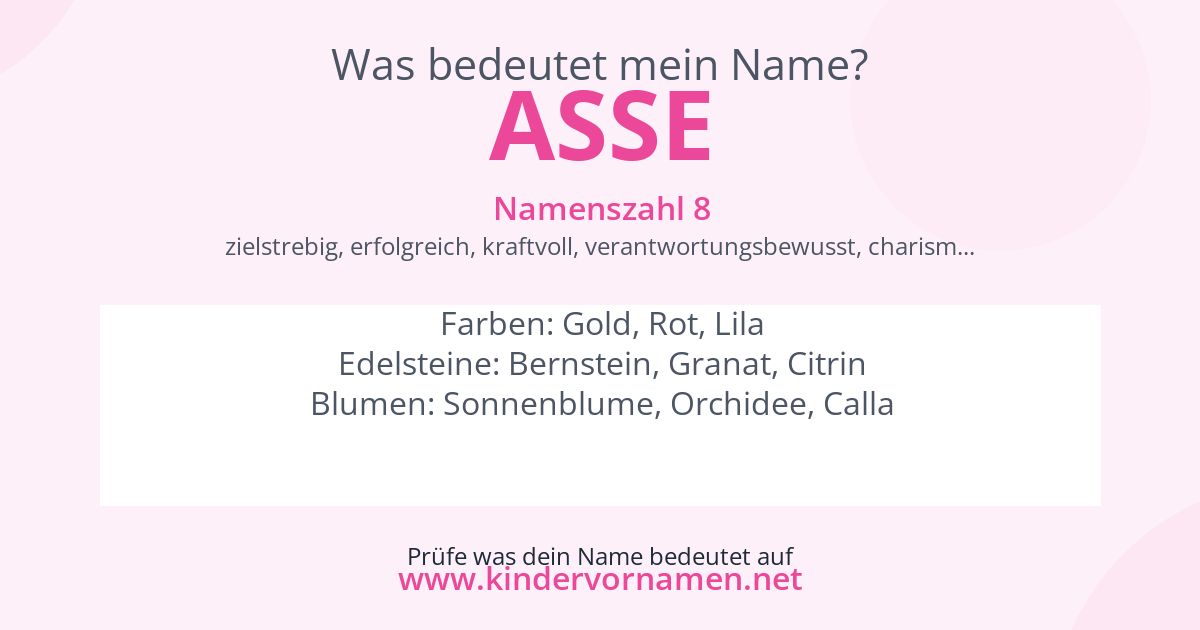 Was bedeutet der Name Asse?