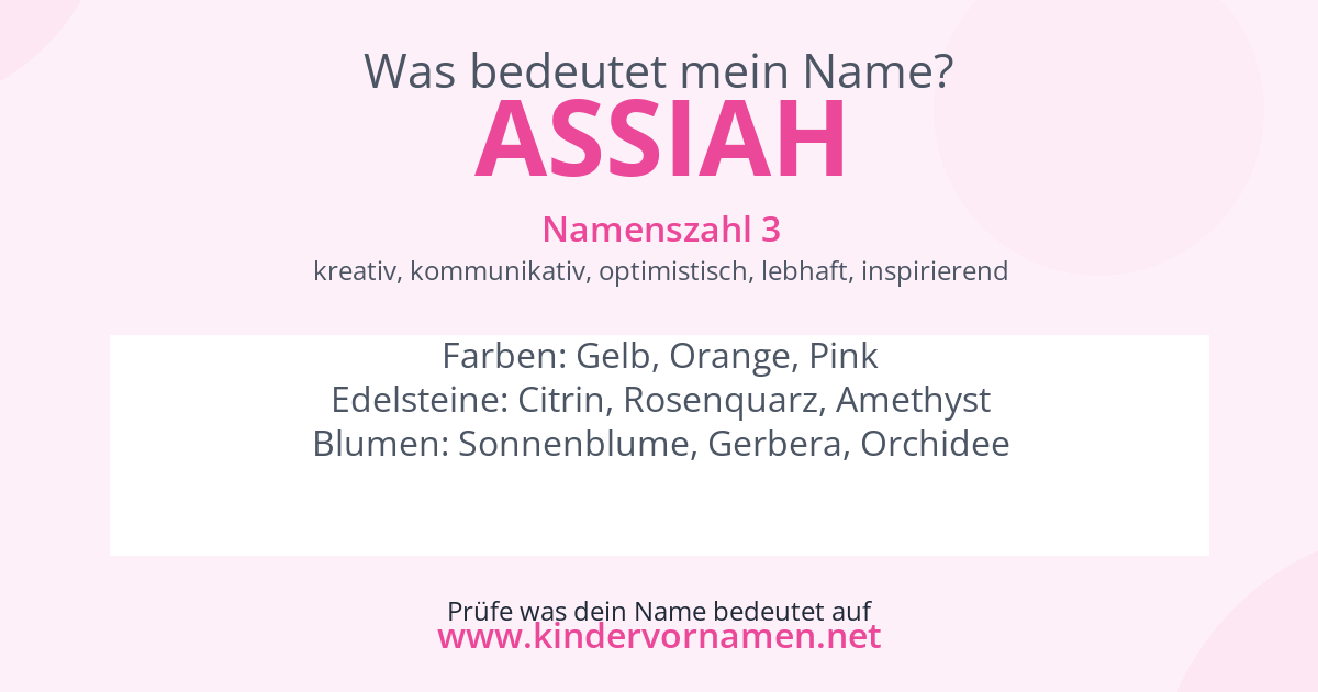 Was bedeutet der Name Assiah?